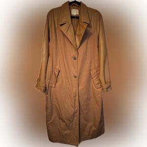 NWOT A New Day Women's Sz Large Polyurethane/Cotton Contrast Brown Coat NO BELT